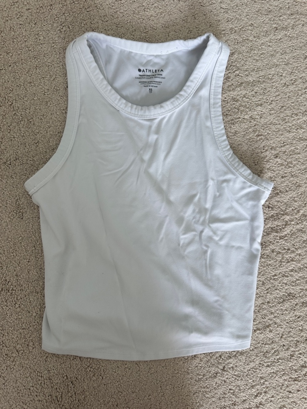 Athleta White Racerback Performance Tank